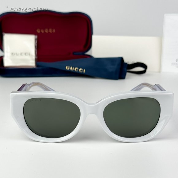 BRAND NEW Gucci GG1532SA 003 Grey Unisex Cat Eye Sunglasses GG 1532SA - Picture 1 of 9